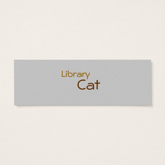 Bibliotheekkat (Boekteken) Mini Visitekaartjes (Achterkant)