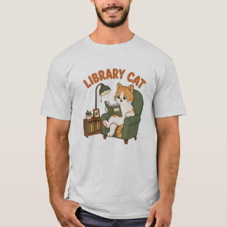 Bibliotheekkat Leest Boek Schattige Kattenliefhebb T-shirt