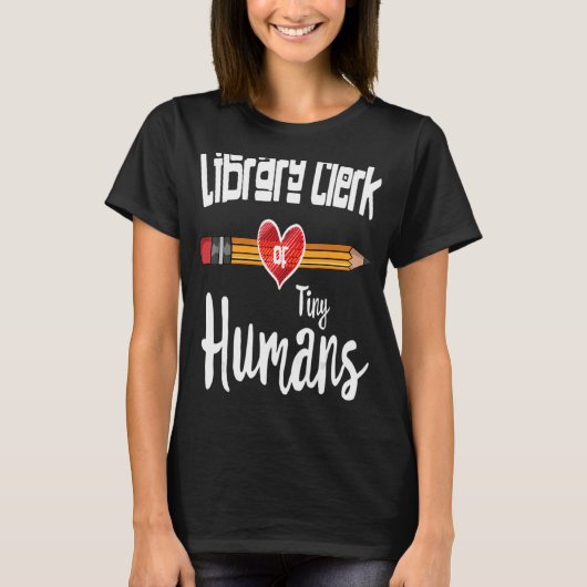 Bibliotheekmedewerker van Tiny Human voor biblioth T-shirt (Voorkant)