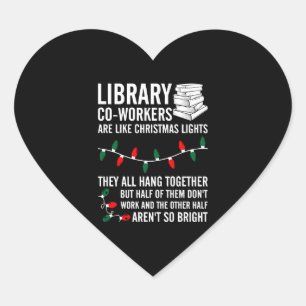 Bibliotheekmedewerkers zijn net kerstverlichting hart sticker