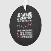 Bibliotheekmedewerkers zijn net kerstverlichting ornament (voorkant)