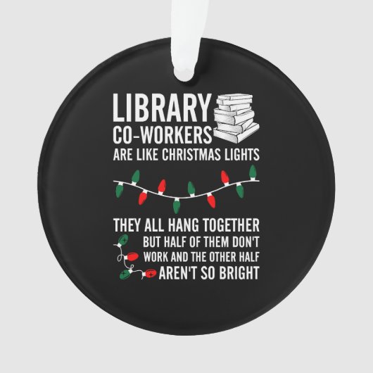 Bibliotheekmedewerkers zijn net kerstverlichting ornament (voorkant)