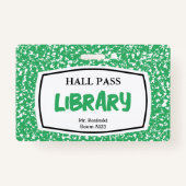 Bibliotheekpas voor compositieboeken voor opvoeder badge (Voorkant)