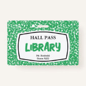 Bibliotheekpas voor compositieboeken voor opvoeder badge (Achterkant)