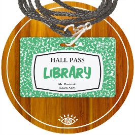 Bibliotheekpas voor compositieboeken voor opvoeder badge