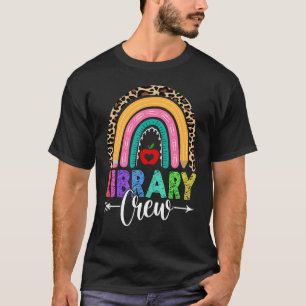 Bibliotheekpersoneel Rainbow Leopard-leraar terug T-shirt