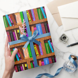 Bibliotheekplank patroon voor lezers cadeaupapier