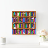 Bibliotheekplank patroon voor lezers vierkante klok (Huis)