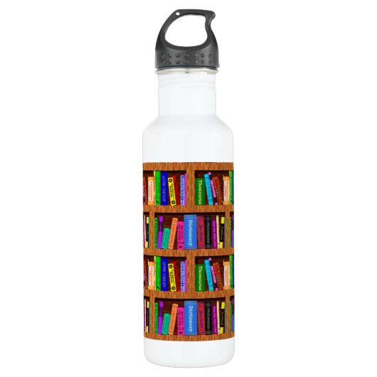 Bibliotheekplank patroon voor lezers waterfles (Voorkant)