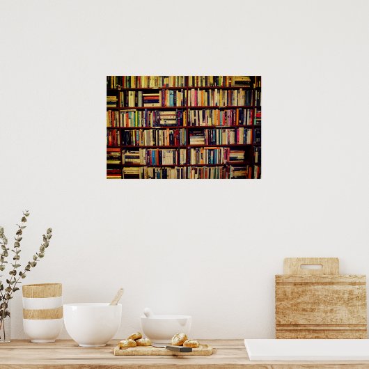 Bibliotheekplanken Poster (Keuken)