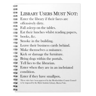 Bibliotheekregels Notitieboek