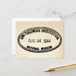 Bibliotheekstempel Smithsonian Institution 1944 Briefkaart