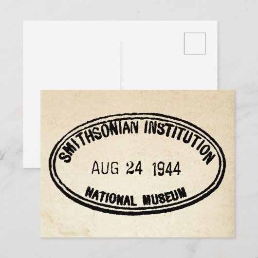 Bibliotheekstempel Smithsonian Institution 1944 Briefkaart (Voorkant / Achterkant)