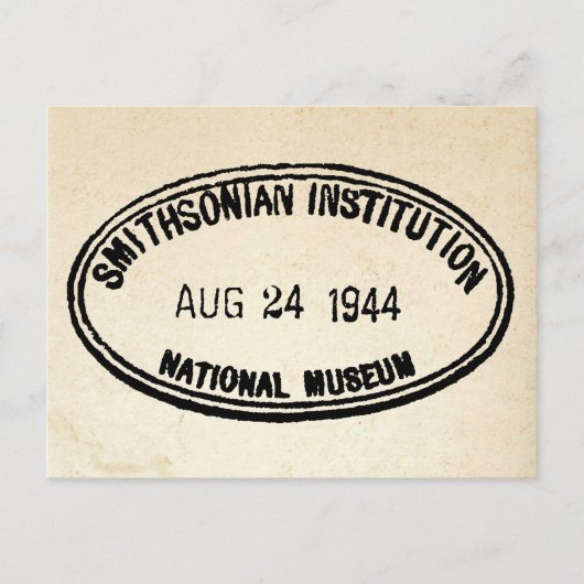 Bibliotheekstempel Smithsonian Institution 1944 Briefkaart (Voorkant)