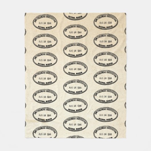 Bibliotheekstempel Smithsonian Institution 1944 Fleece Deken (Voorkant)