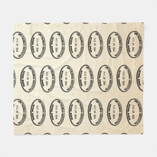 Bibliotheekstempel Smithsonian Institution 1944 Fleece Deken (Voorkant (Horizontaal))