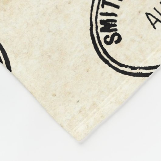 Bibliotheekstempel Smithsonian Institution 1944 Fleece Deken (Hoek)