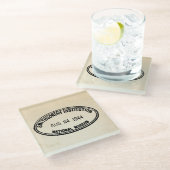 Bibliotheekstempel Smithsonian Institution 1944 Glazen Onderzetter (Schuin)