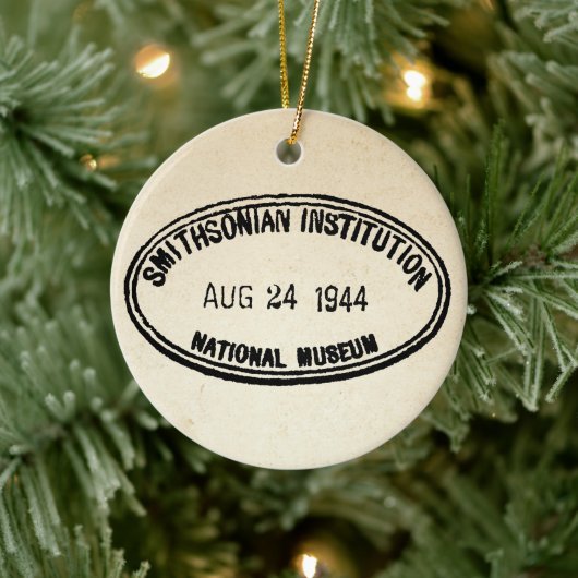 Bibliotheekstempel Smithsonian Institution 1944 Keramisch Ornament (Boom)