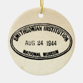 Bibliotheekstempel Smithsonian Institution 1944 Keramisch Ornament (Voorkant)