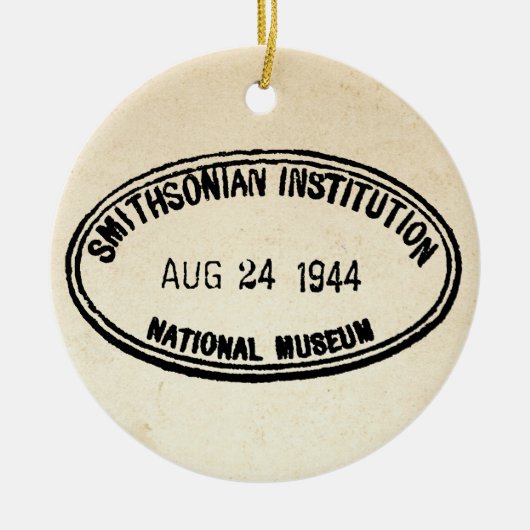 Bibliotheekstempel Smithsonian Institution 1944 Keramisch Ornament (Voorkant)