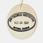 Bibliotheekstempel Smithsonian Institution 1944 Keramisch Ornament (Links)