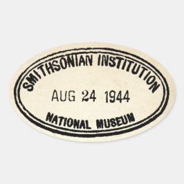 Bibliotheekstempel Smithsonian Institution 1944 Ovale Sticker