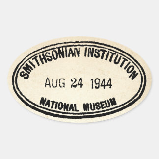 Bibliotheekstempel Smithsonian Institution 1944 Ovale Sticker