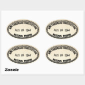 Bibliotheekstempel Smithsonian Institution 1944 Ovale Sticker (Vel)