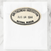 Bibliotheekstempel Smithsonian Institution 1944 Ovale Sticker (Tas)