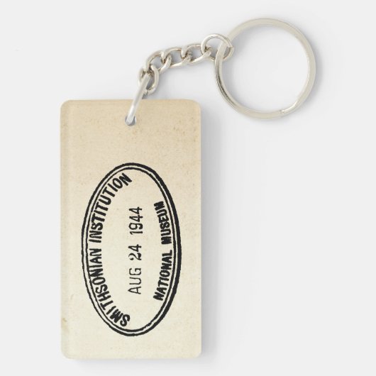Bibliotheekstempel Smithsonian Institution 1944 Sleutelhanger (achterkant)
