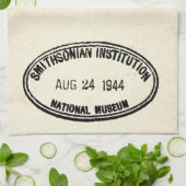 Bibliotheekstempel Smithsonian Institution 1944 Theedoek (Gevouwen)