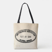 Bibliotheekstempel Smithsonian Institution 1944 Tote Bag (Achterkant)