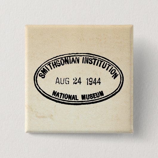 Bibliotheekstempel Smithsonian Institution 1944 Vierkante Button 5,1 Cm (Voorkant)