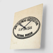 Bibliotheekstempel Smithsonian Institution 1944 Vierkante Klok (Hoek)