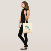 Bibliotheektas met de naam blauwe dolfijn van het tote bag (Voorkant (model))