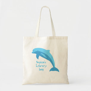 Bibliotheektas met de naam blauwe dolfijn van het tote bag