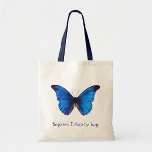 Bibliotheektas met de naam blauwe vlinder van het  tote bag