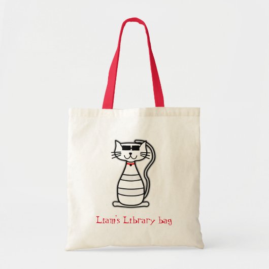 Bibliotheektas met de naam van kind schattige cool tote bag (Voorkant)
