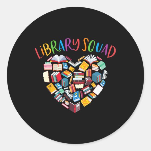 Bibliotheekteam Bibliothecaris Boekenwurm Boekenli Ronde Sticker (Voorkant)