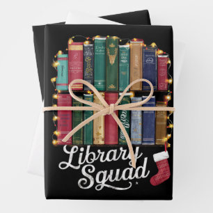 Bibliotheekteam Kerst Boekliefhebbers Team Lezen Inpakpapier Vel