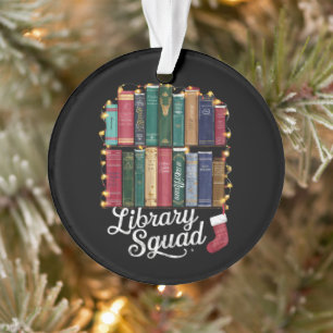 Bibliotheekteam Kerst Boekliefhebbers Team Lezen Ornament