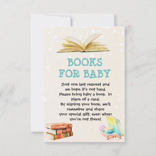 Bibliotheekthemanboek voor baby RSVP kaartje (Voorkant)