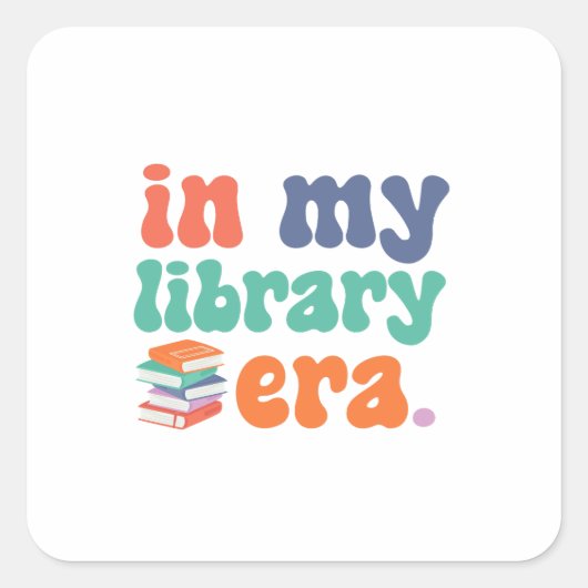 bibliotheektijdperk vierkante sticker (Voorkant)