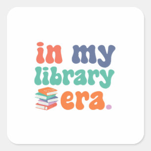 bibliotheektijdperk vierkante sticker
