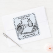 Bibliotheektoewijding Boekplaten Vierkante Sticker (Envelop)