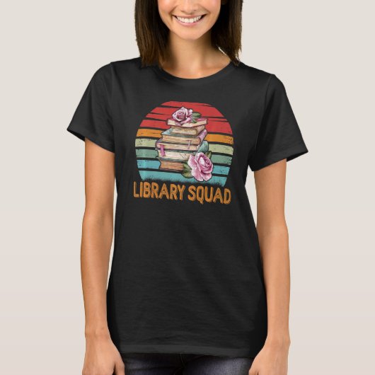 Bibliotheekviad Librarian Bookworm Reading Vin T-shirt (Voorkant)