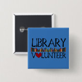 Bibliotheekvrijwilligersboeken - Kleur wijzigen Vierkante Button 5,1 Cm (Voorkant /achterkant)