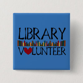 Bibliotheekvrijwilligersboeken - Kleur wijzigen Vierkante Button 5,1 Cm