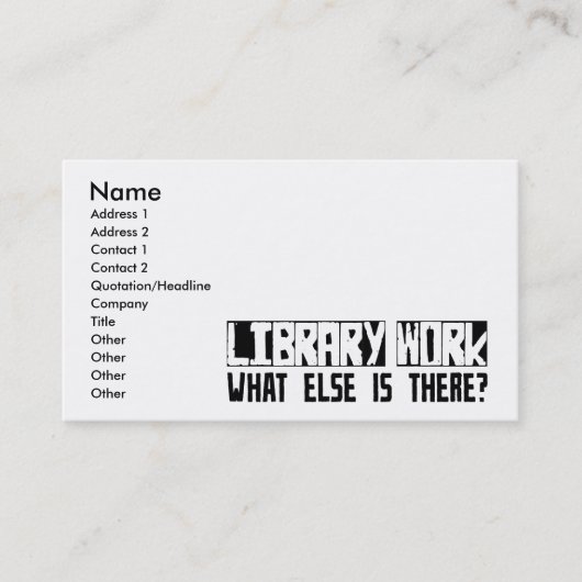 Bibliotheekwerk wat er nog meer is? visitekaartje (Voorkant)